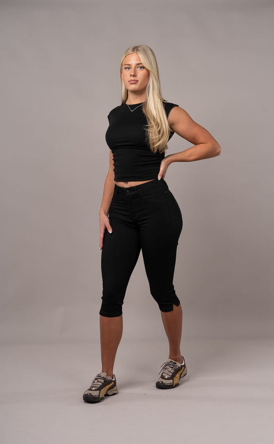 Womens Capri Fitjeans - Black