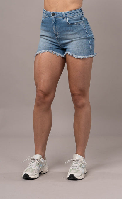 Womens Fitjeans Shorts - Azure Blue