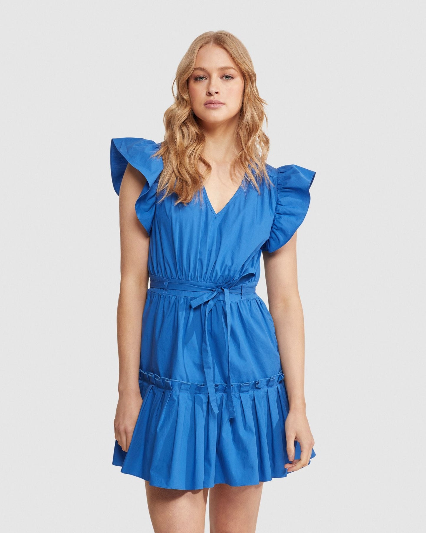 Claughda Cotton Poplin Mini Dress