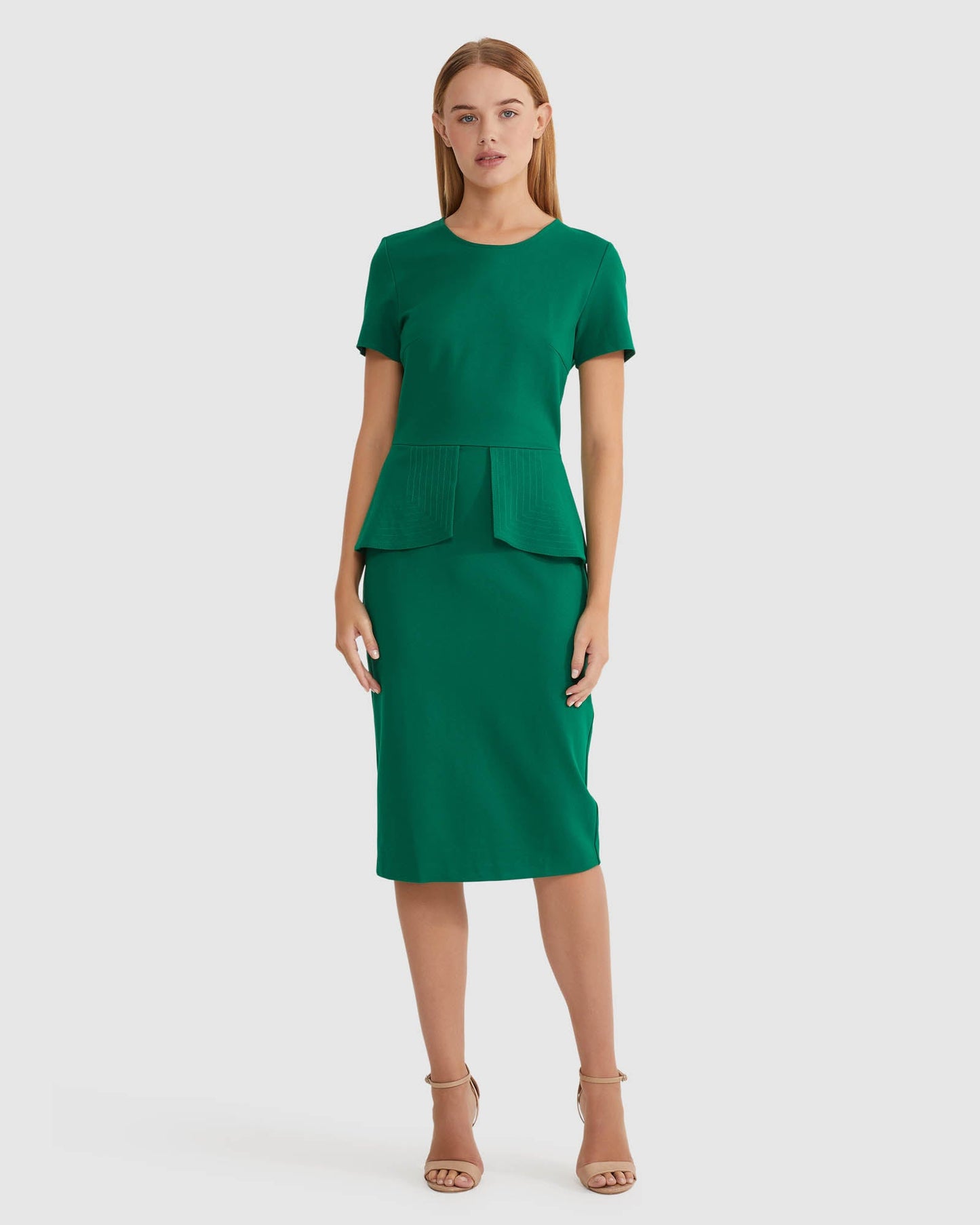 Irena Peplum Ponti Dress