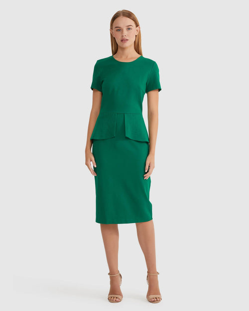 Irena Peplum Ponti Dress