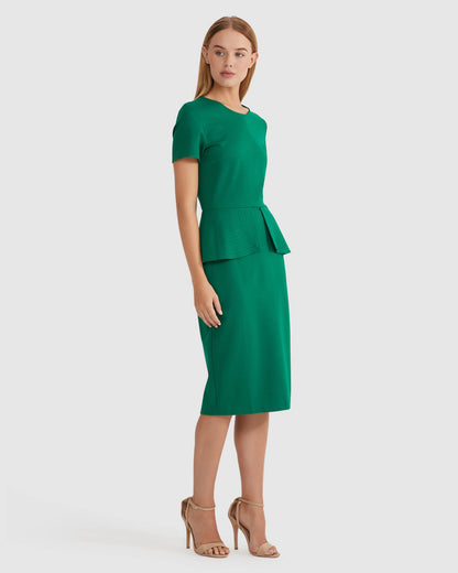 Irena Peplum Ponti Dress