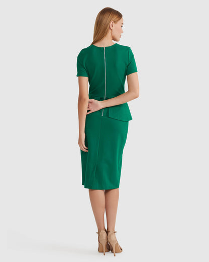 Irena Peplum Ponti Dress