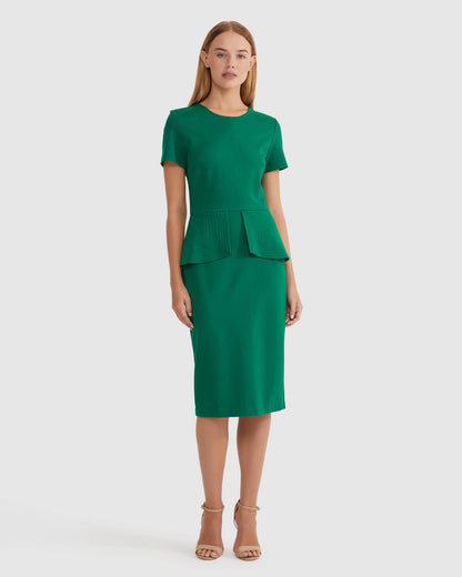 Irena Peplum Ponti Dress
