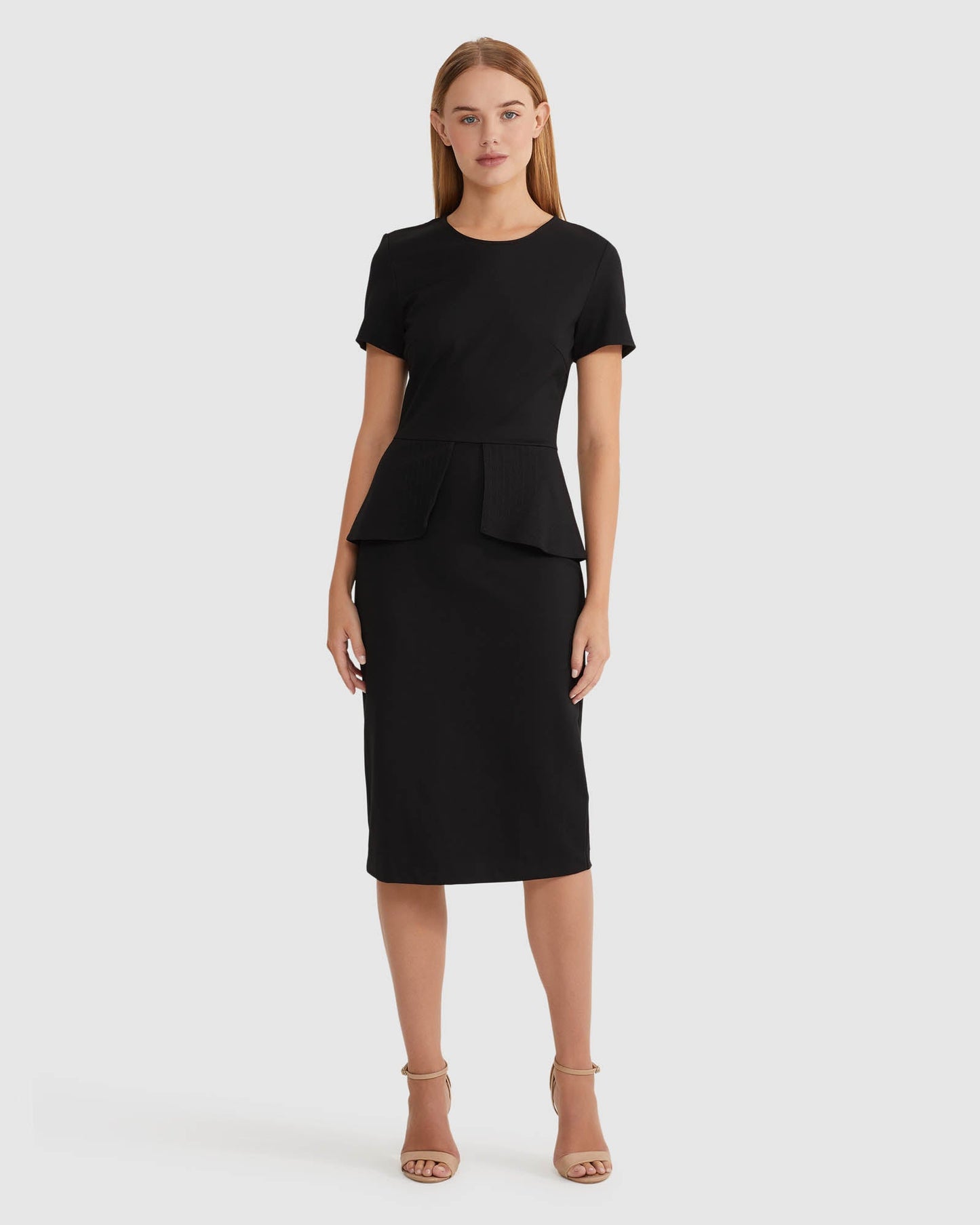Irena Peplum Ponti Dress