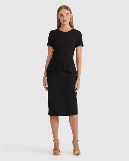 Irena Peplum Ponti Dress