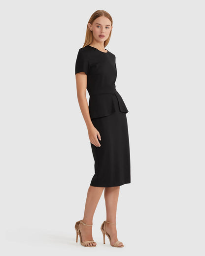 Irena Peplum Ponti Dress