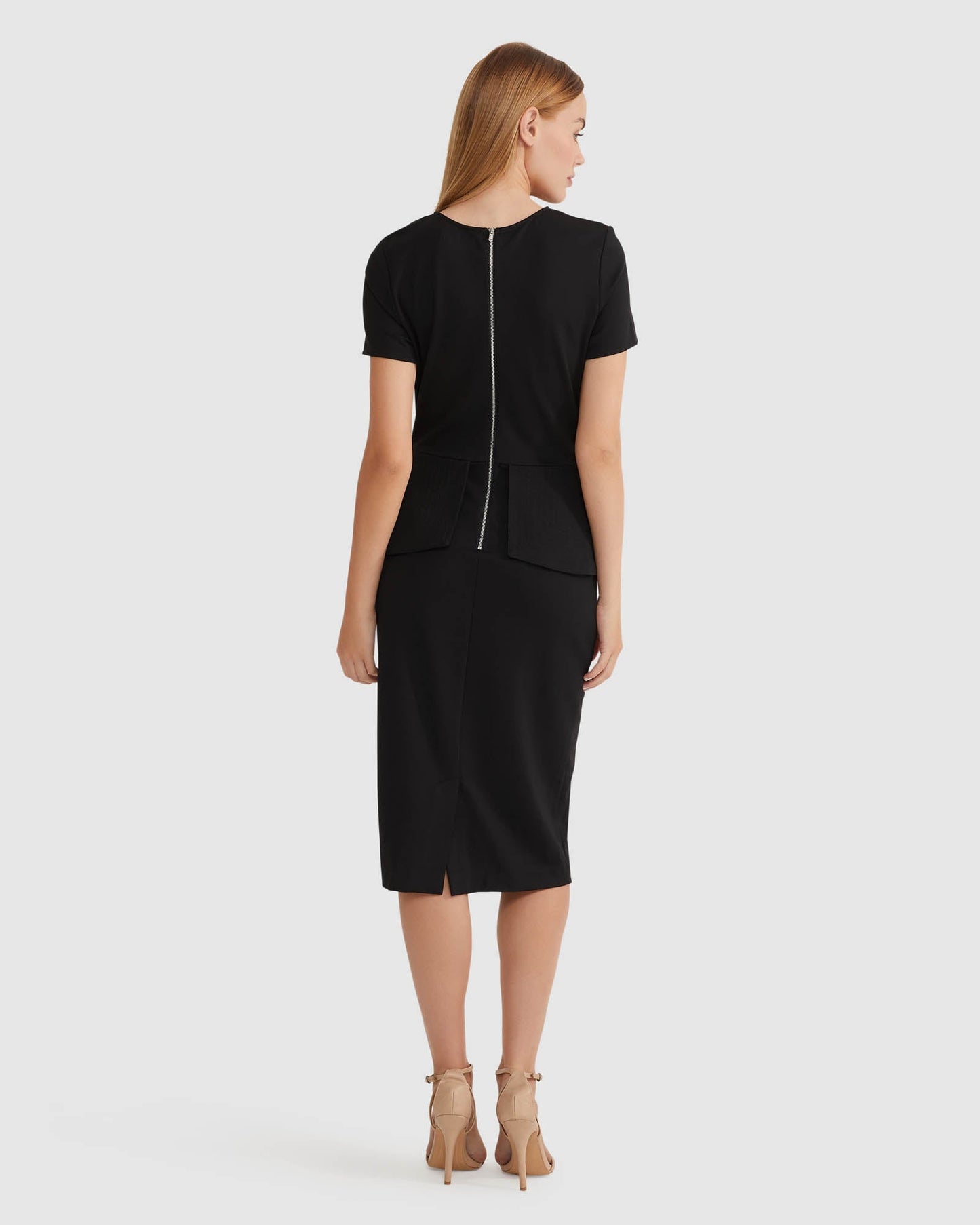 Irena Peplum Ponti Dress