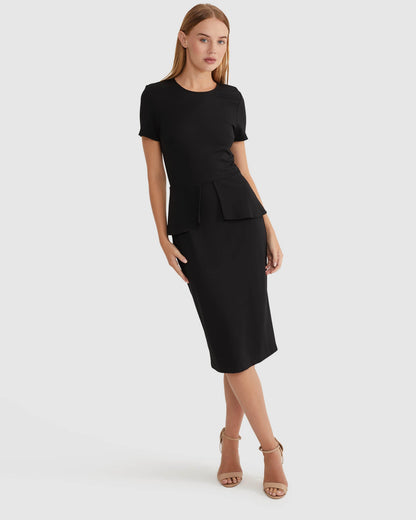 Irena Peplum Ponti Dress