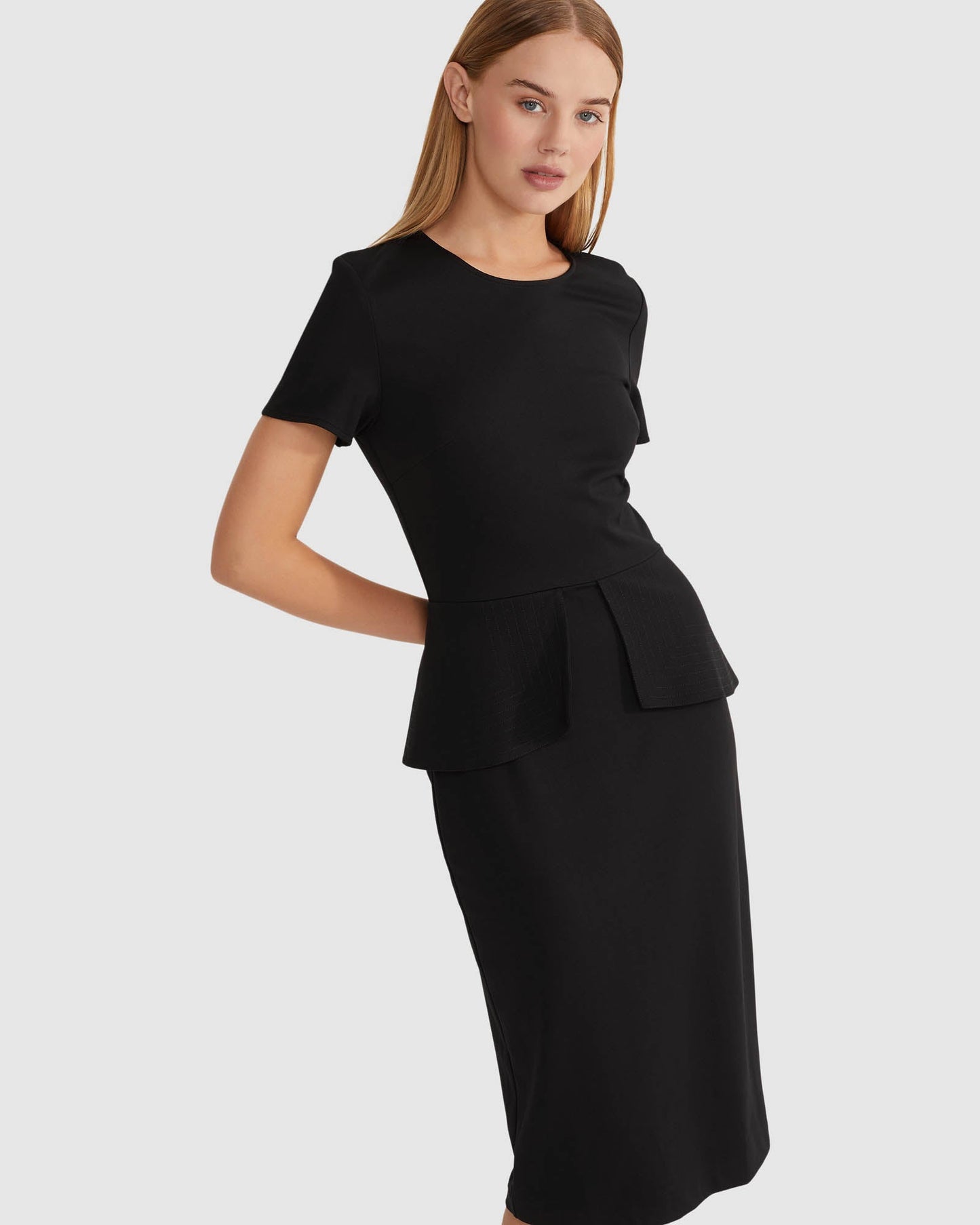 Irena Peplum Ponti Dress