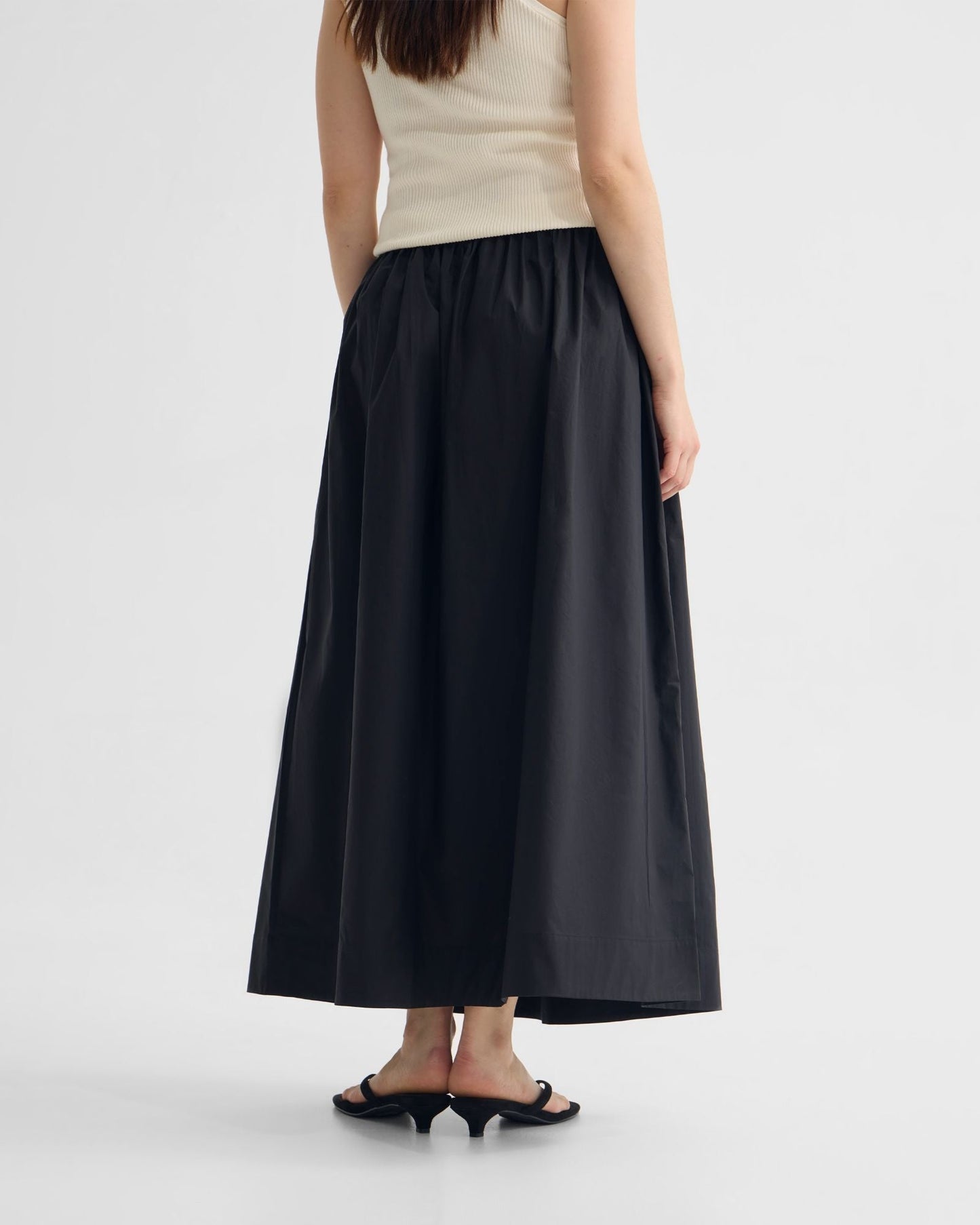 Olive Cotton Maxi Skirt
