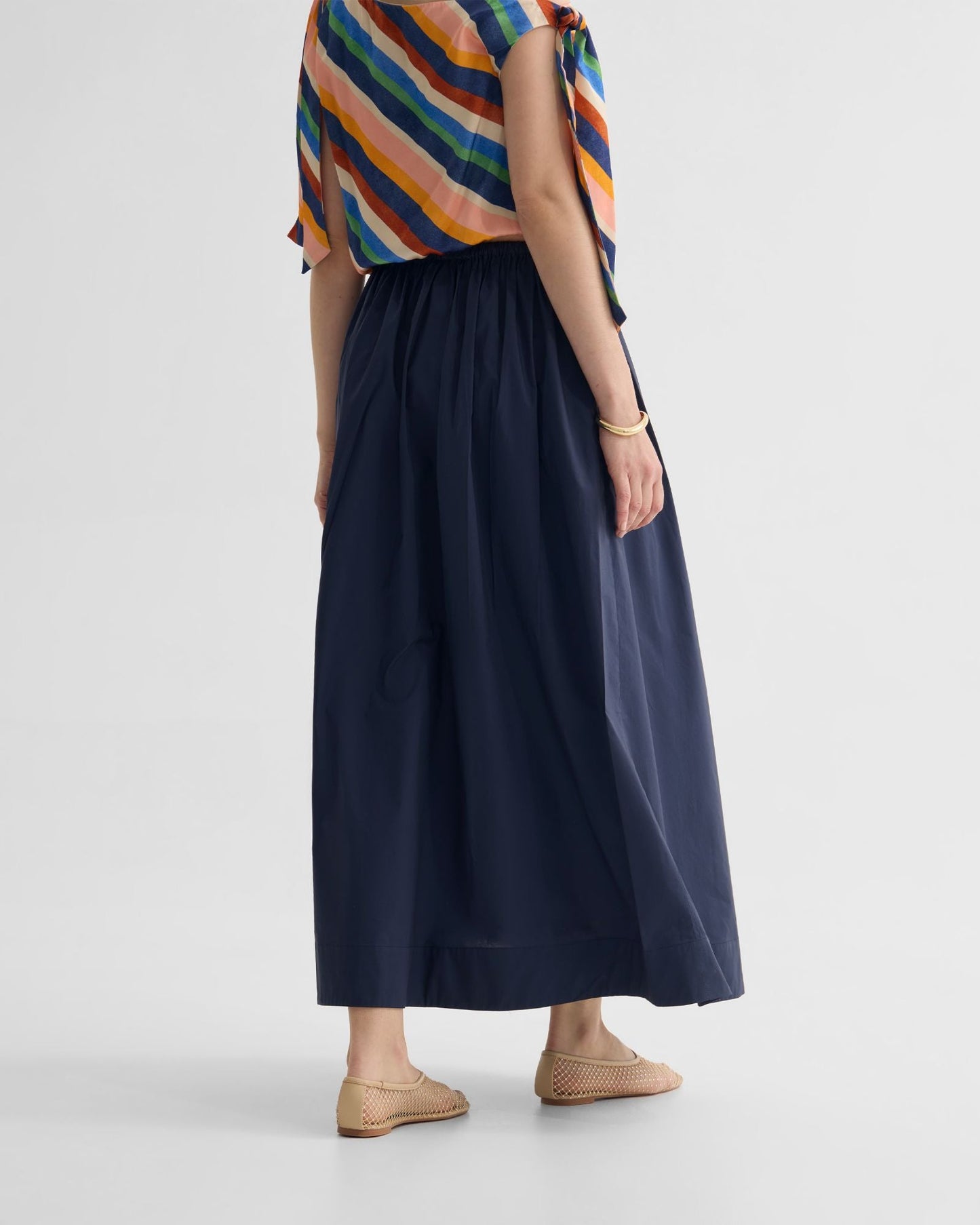 Olive Cotton Maxi Skirt