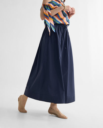 Olive Cotton Maxi Skirt