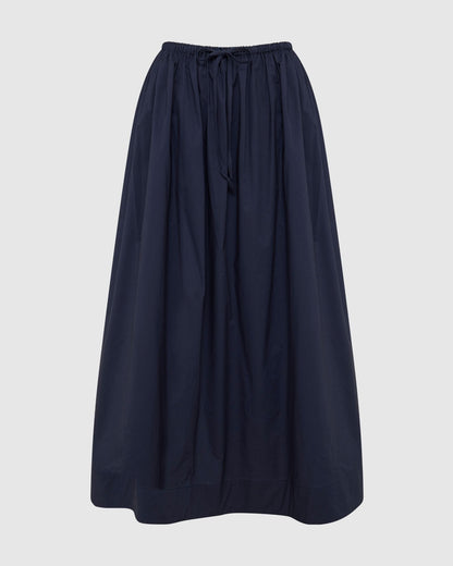 Olive Cotton Maxi Skirt
