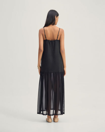 Kristel Linen And Mesh Dress