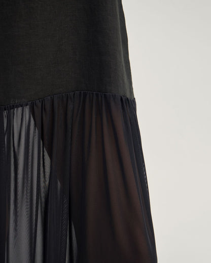 Kristel Linen And Mesh Dress