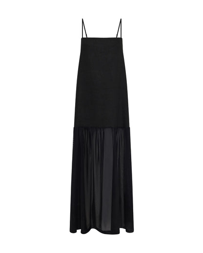 Kristel Linen And Mesh Dress