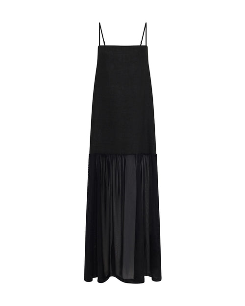 Kristel Linen And Mesh Dress