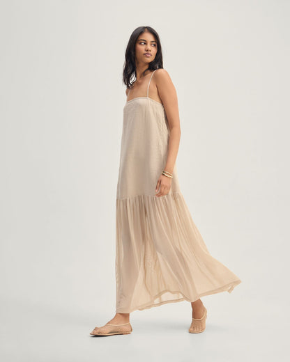 Kristel Linen And Mesh Dress