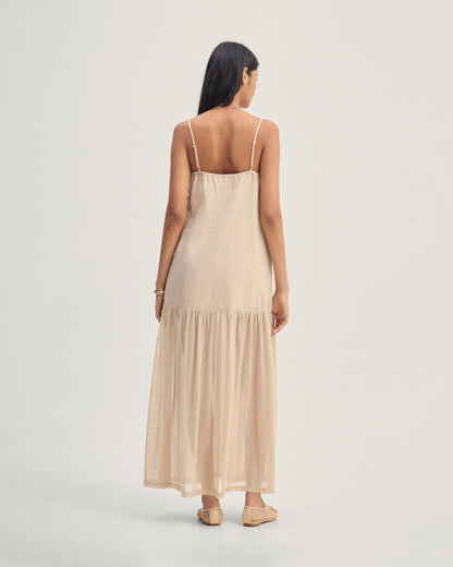 Kristel Linen And Mesh Dress