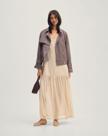 Kristel Linen And Mesh Dress