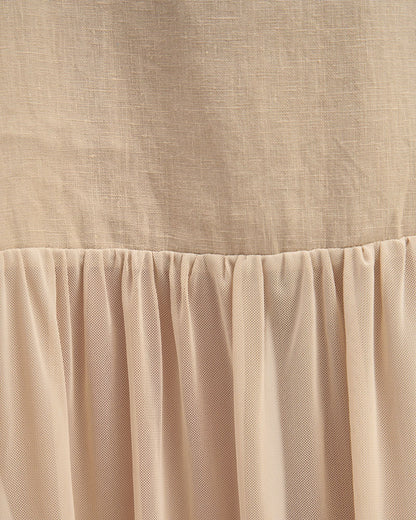 Kristel Linen And Mesh Dress