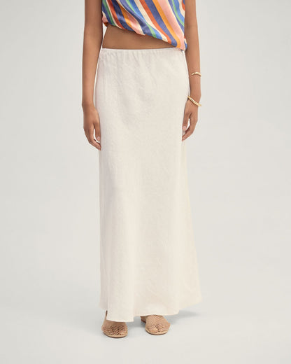 Kacie Linen Bias Skirt