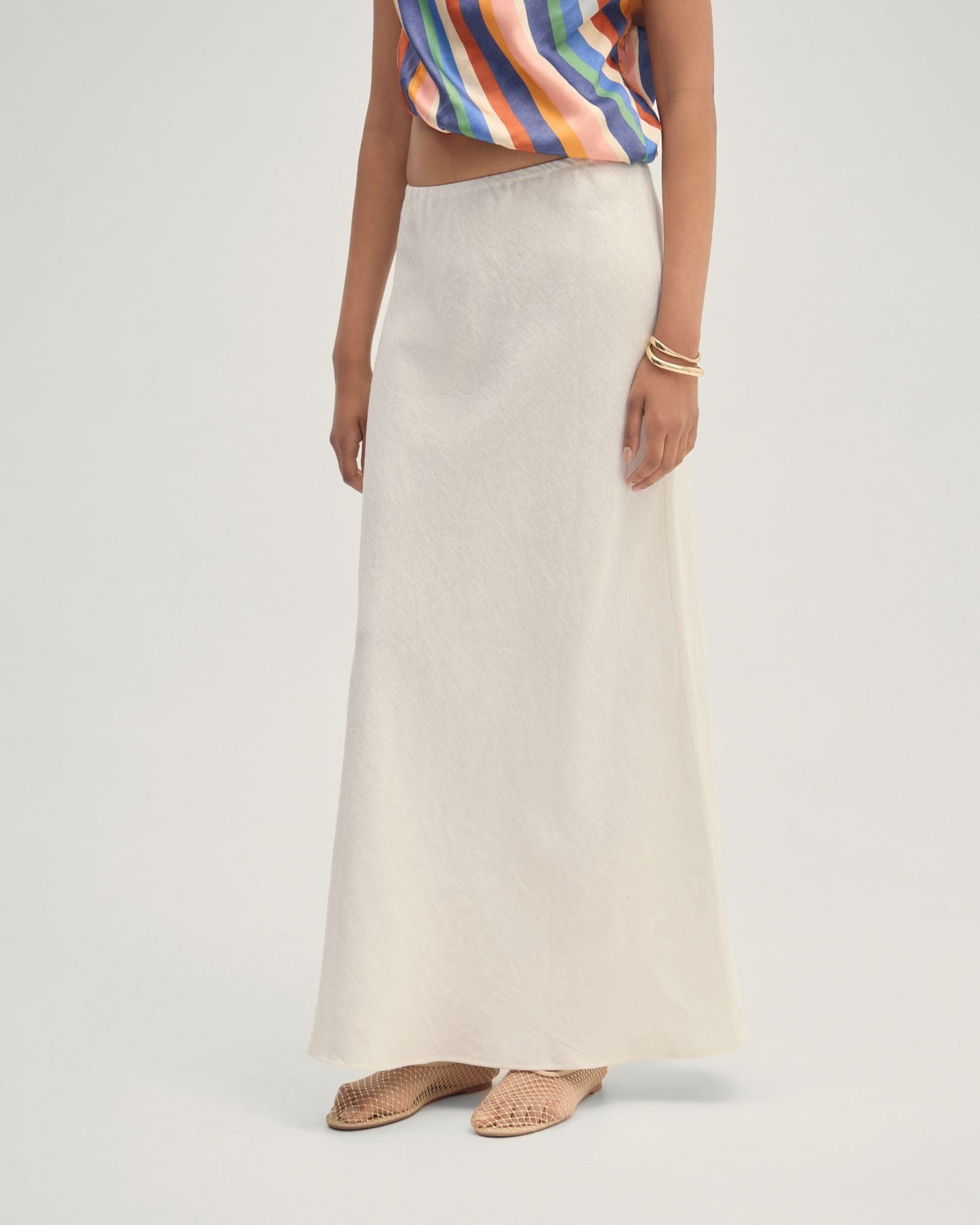 Kacie Linen Bias Skirt