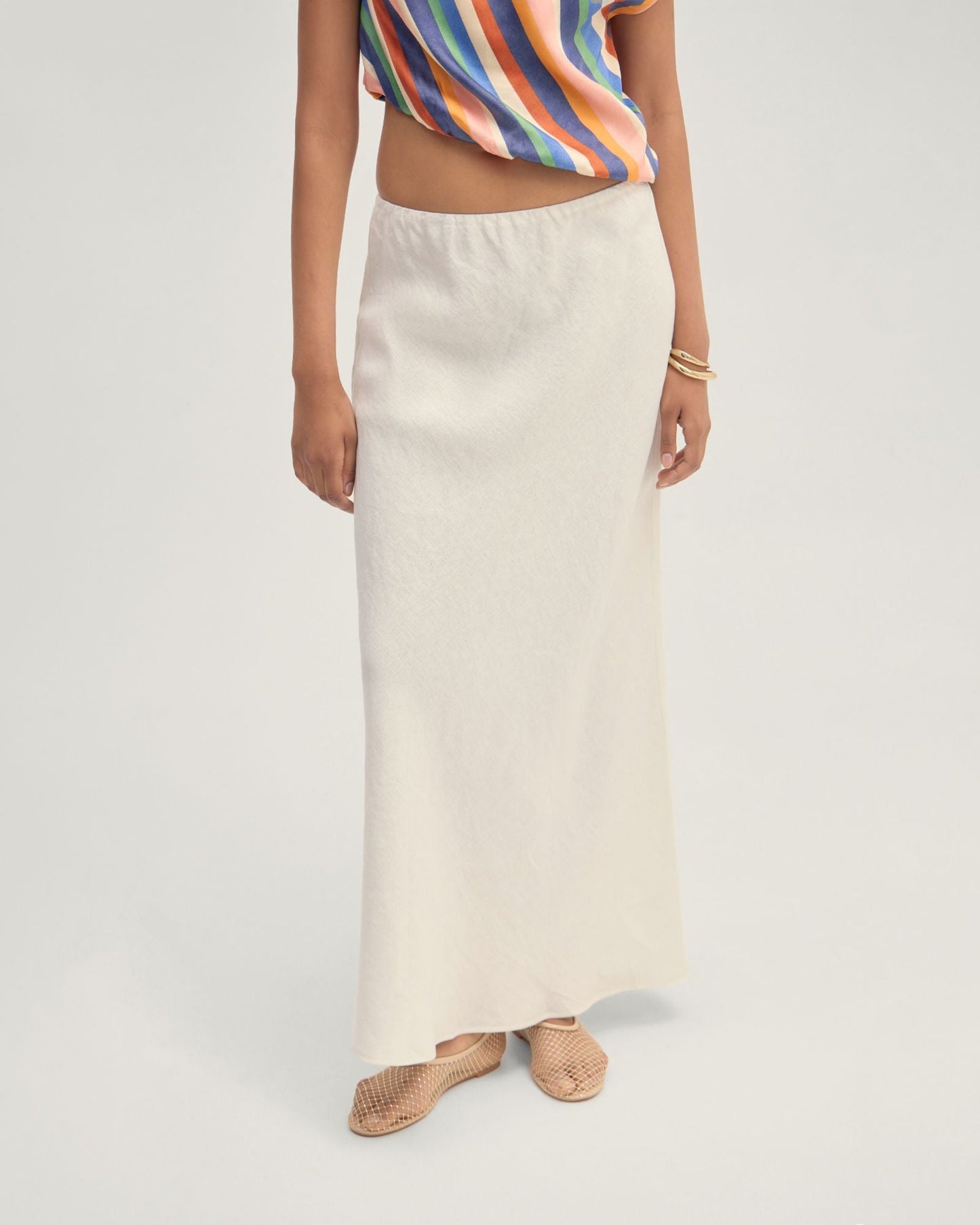 Kacie Linen Bias Skirt