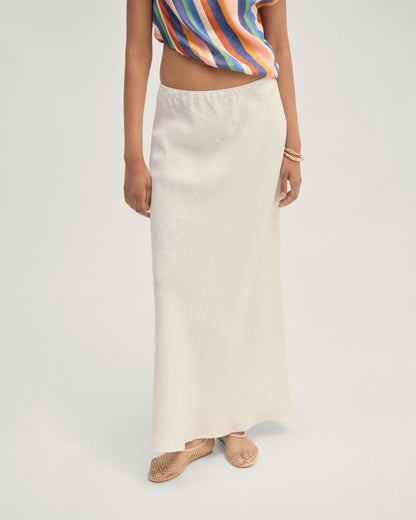 Kacie Linen Bias Skirt