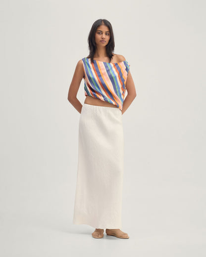 Kacie Linen Bias Skirt