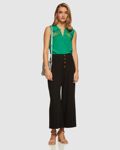 Sofia Lace Insert Sleeveless Shirt