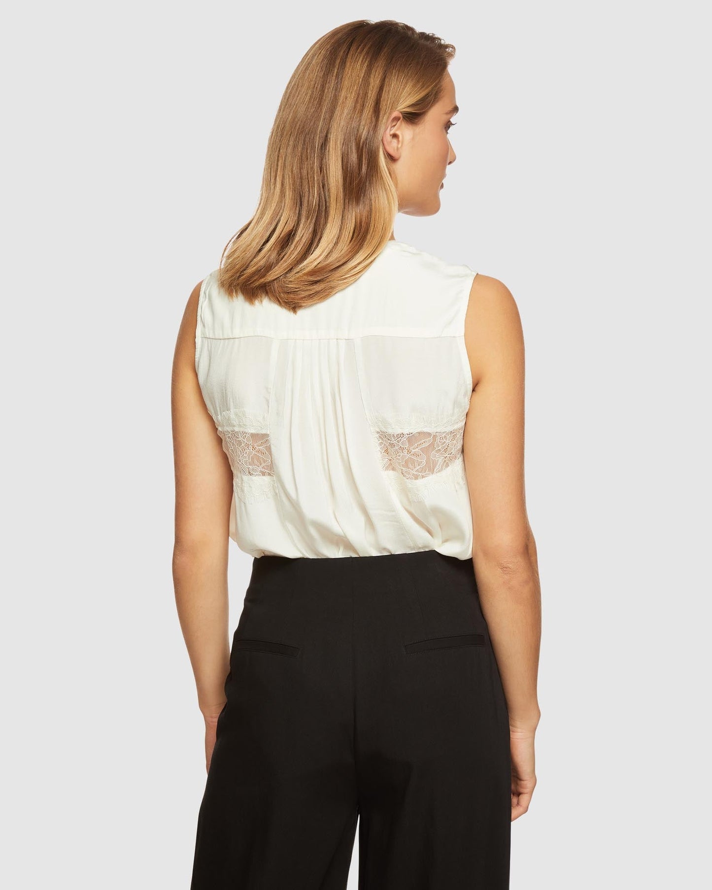 Sofia Lace Insert Sleeveless Shirt