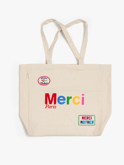 Merci x MOTHER Merci Tote - Ecru And Multi
