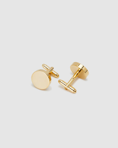 Mens Round Disc Cuff Link