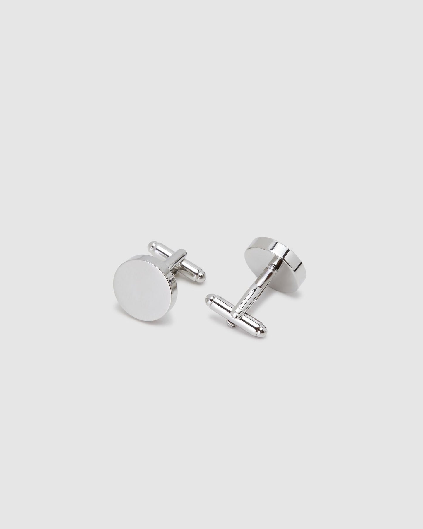 Mens Round Disc Cuff Link