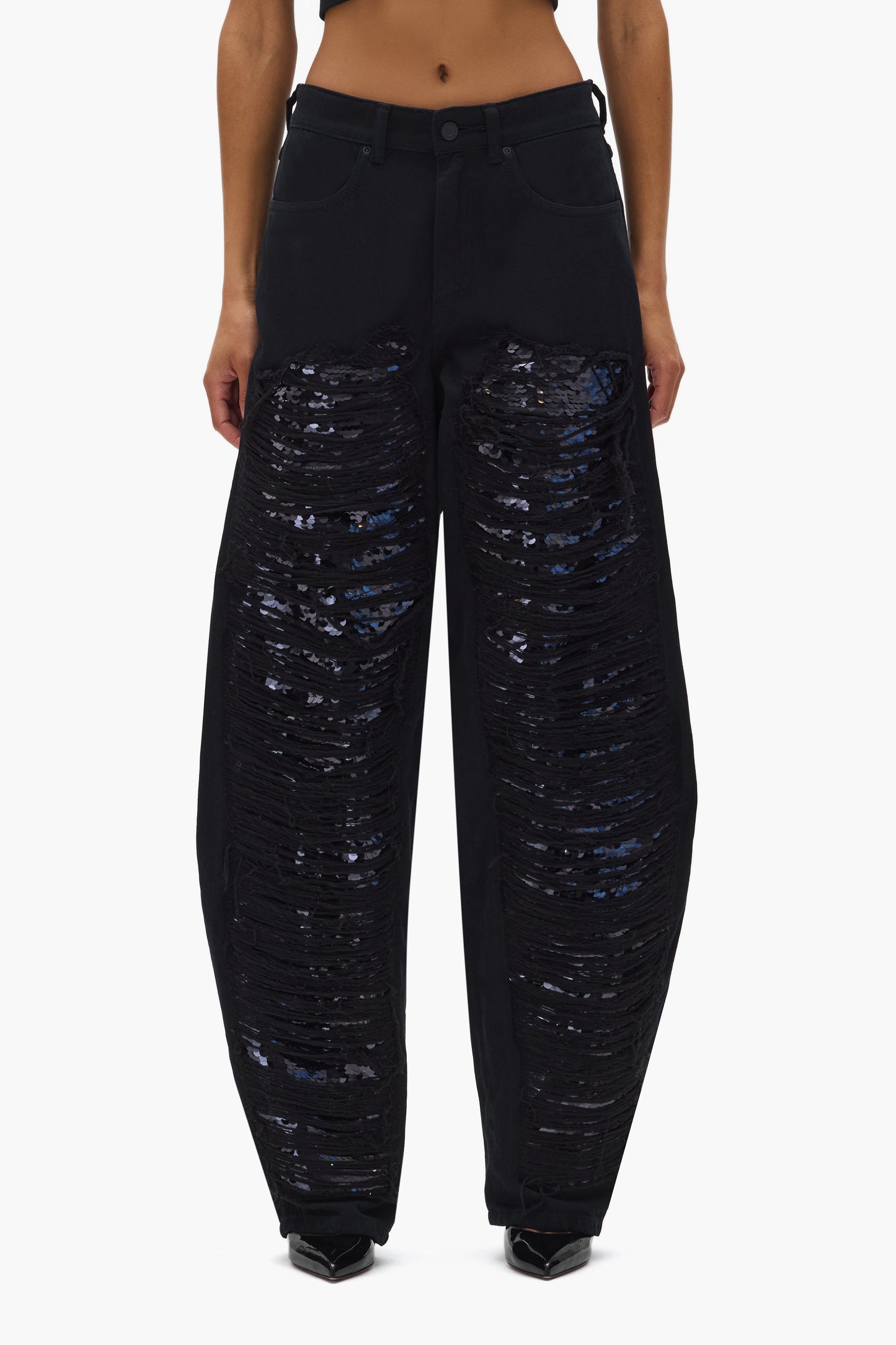 Sequin Barrel Leg