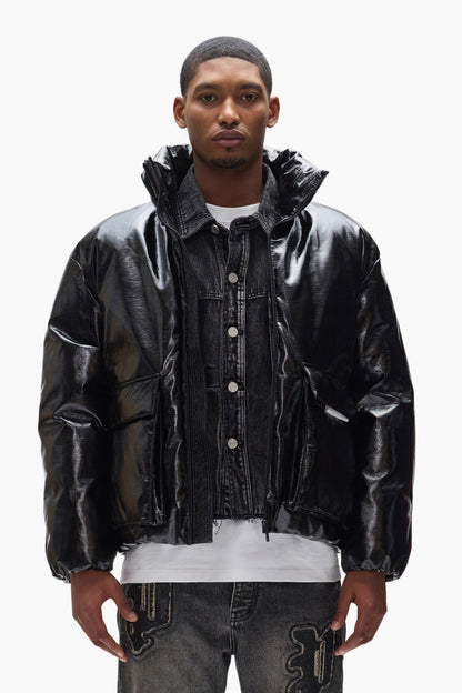 Leather Puffer Jacket