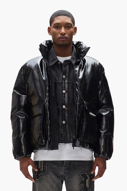 Leather Puffer Jacket