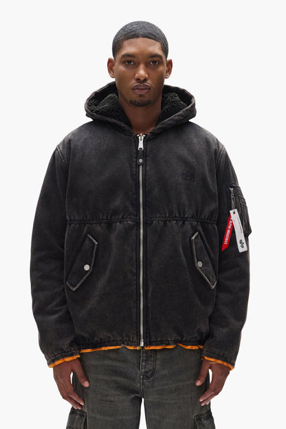 Purple X Alpha Industries Bomber