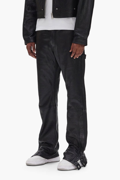 Leather Carpenter Snap Pant
