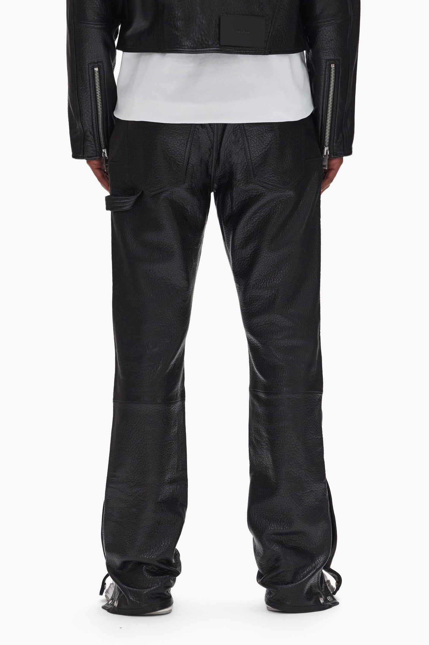 Leather Carpenter Snap Pant