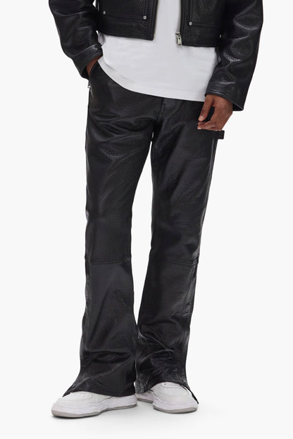 Leather Carpenter Snap Pant