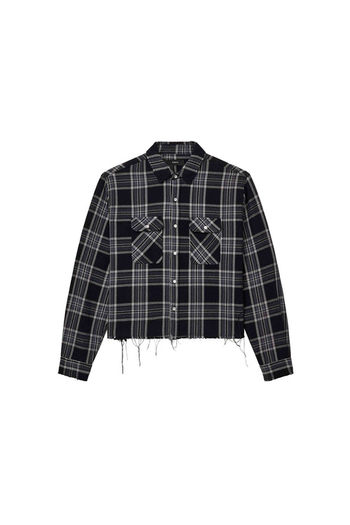 Cropped Flannel Shirt