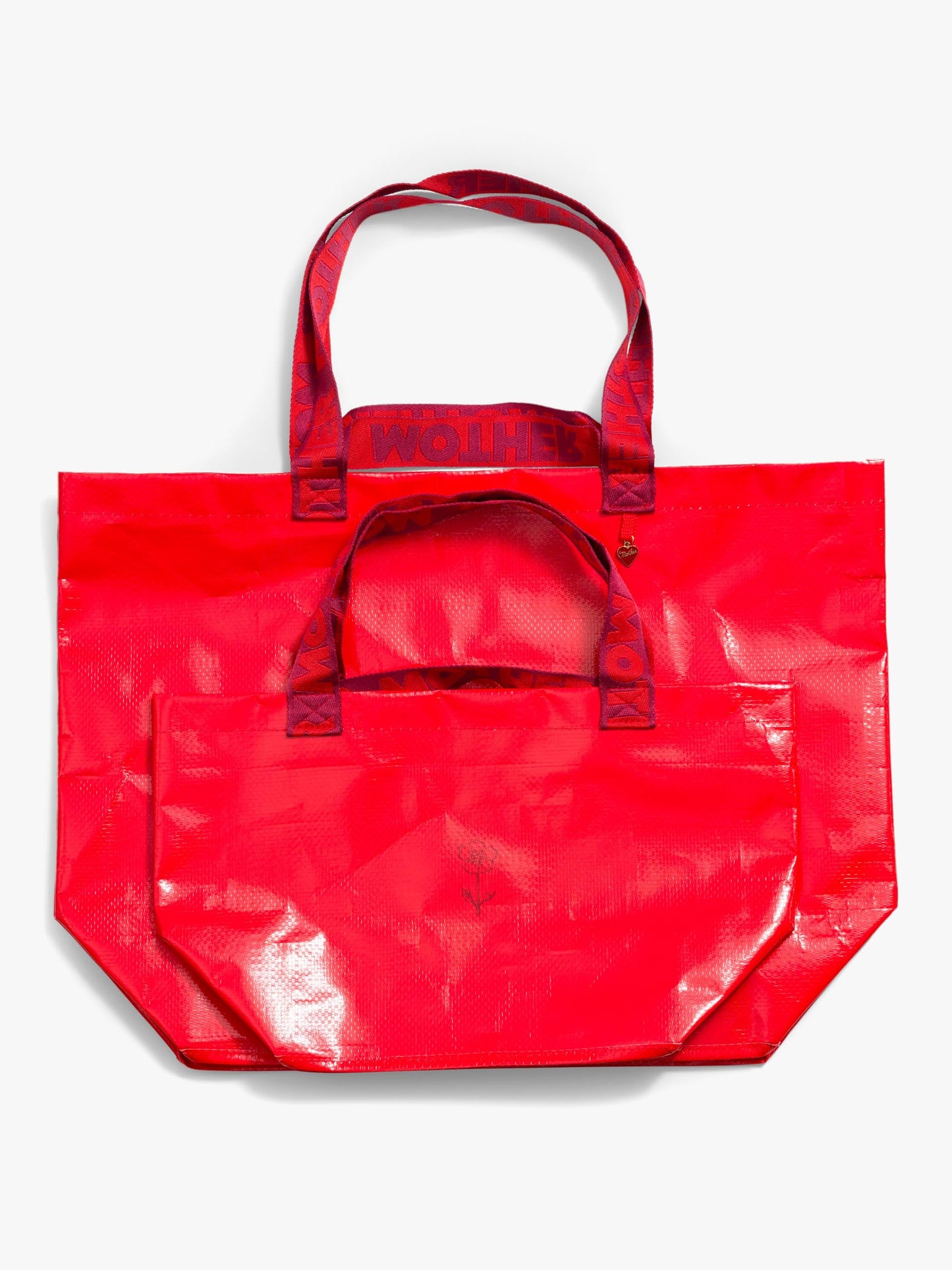 The Shopping Bag Duo - Crimson Red