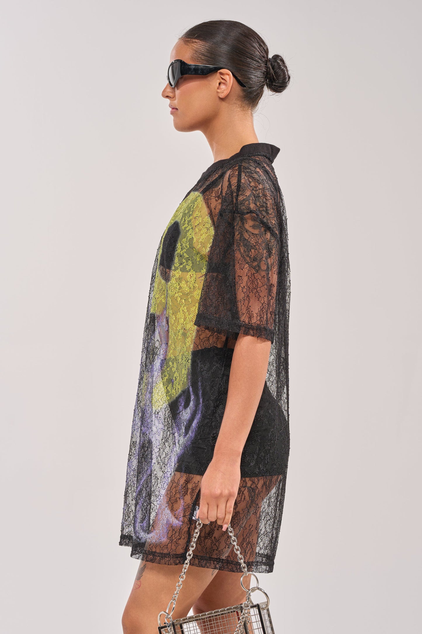ALL THE RAGE LACE JERSEY MINI DRESS
