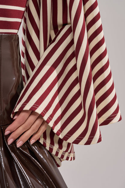 ALMA STRIPE COLLARED BODYSUIT