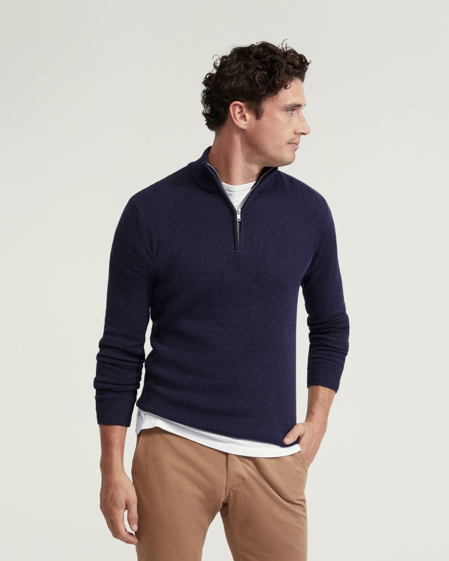 Robert Zip Neck Cotton Knit