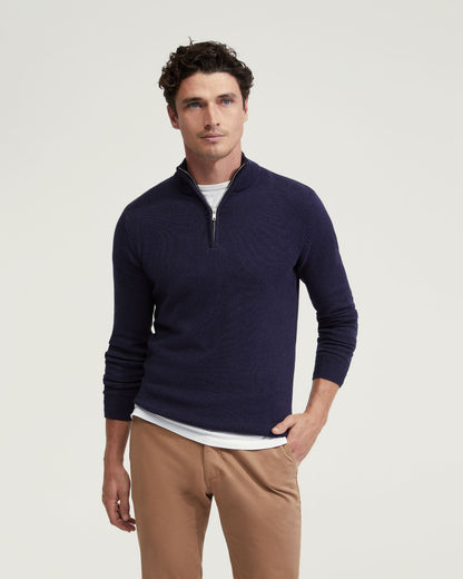 Robert Zip Neck Cotton Knit