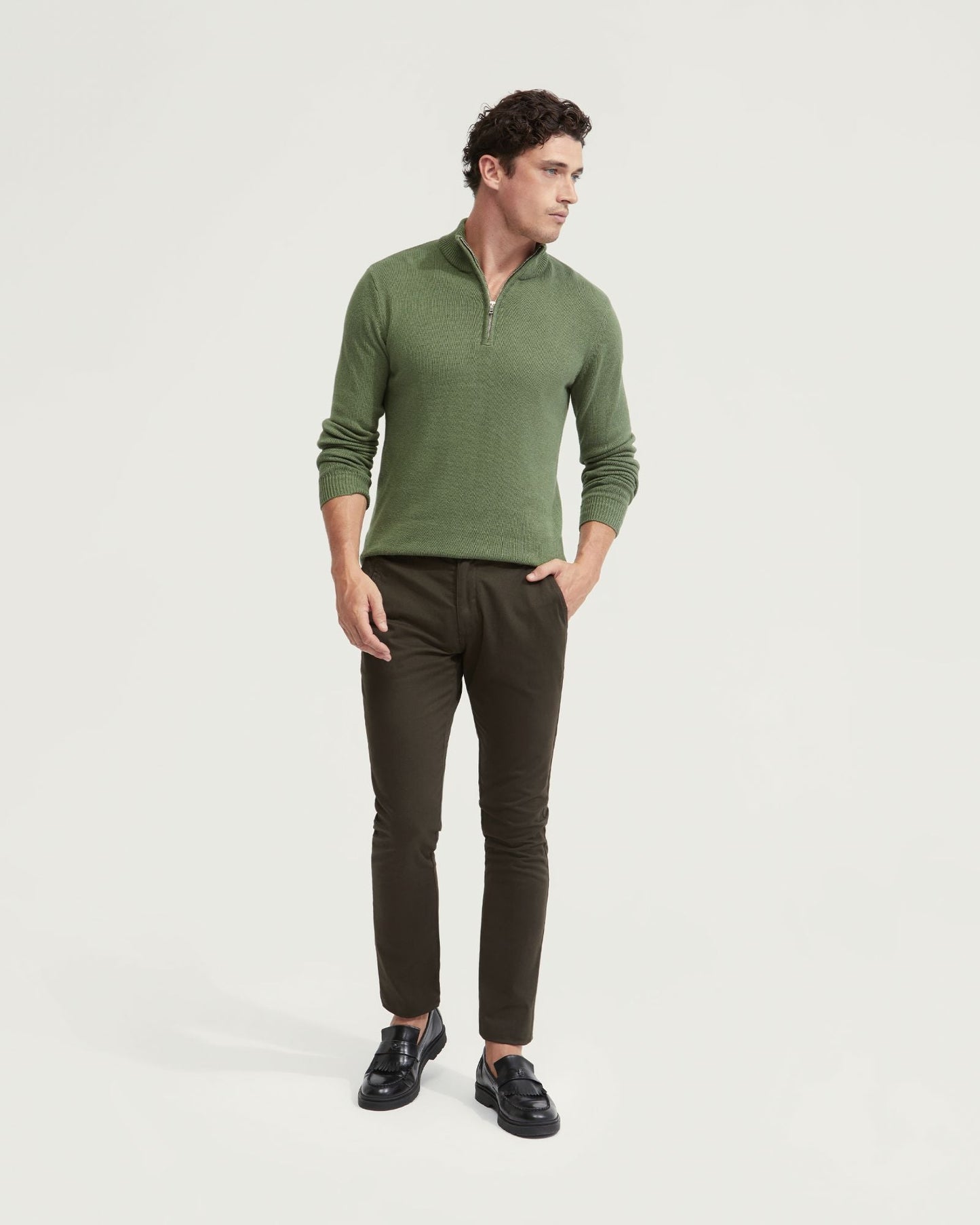 Robert Zip Neck Cotton Knit
